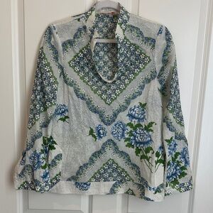 Tory Burch Women's Blue Floral Tunic